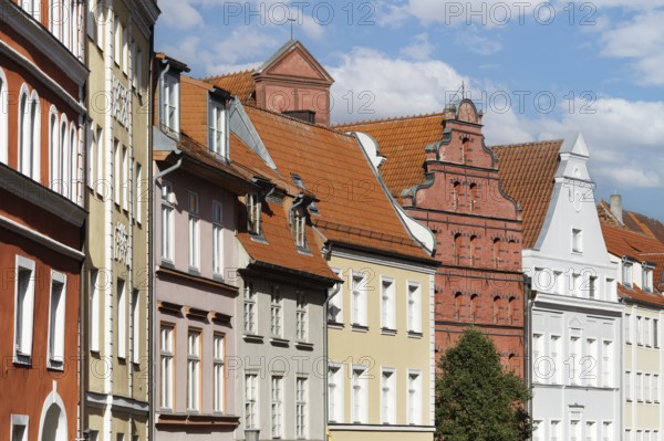 Magnificent row of houses, Old Town, Unesco World Heritage Site, Stralsund, Mecklenburg-Western Pomerania, Germany