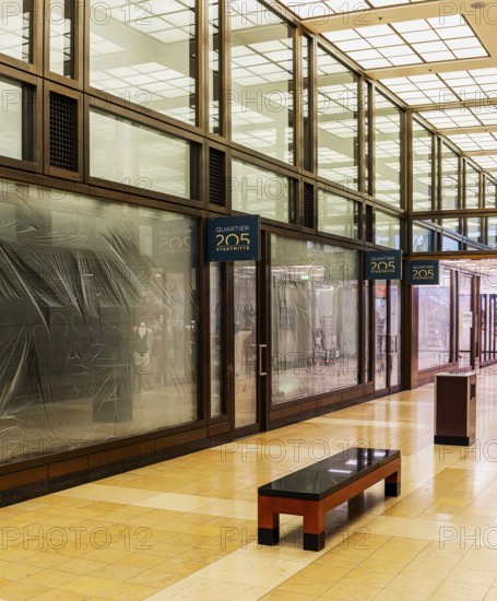 Interior design commercial property, partially vacant Shopping Quartier 205 in Friedrichstrasse and Mohrenstrasse, Berlin, Germany