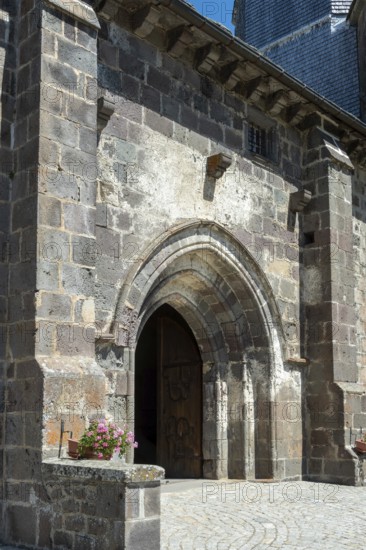 Compains, Saint Georges church, Auvergne Volcanoes Regional Park, Cezallier region, Puy de Dome, Auvergne Rhone Alpes, France