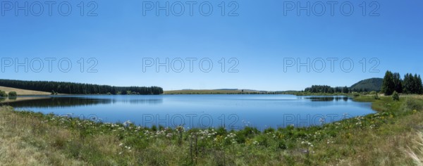 Lake of Bourdouze, Auvergne Volcanoes Regional Park, Puy de Dome., Auvergne-Rhone-Alpes, France