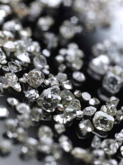 Many valuable diamonds, some rough, some cut, for further processing for the jewellery industry