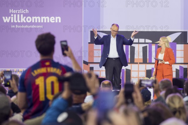 Friedrich Merz (CDU, Chancellor of the Federal Republic of Germany) during a stage talk at the Open Day at the Federal Chancellery in Berlin on 24 August 2025. On 23 and 24 August, the Federal Chancellery, the federal ministries and the Federal Press Office will open their doors to all citizens