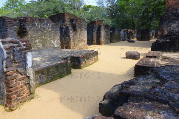 Ruins of the seven storied Royal Palace Vijayotpaya, Polonnaruwa ruins of the garden-city created by Parakramabahu the Great in the 12th century, Polonnaruwa, Sri Lanka