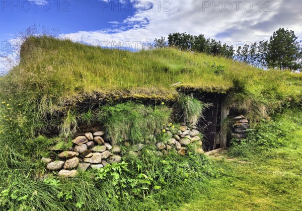 Bustarfell, a former peat farm, now a museum, East Iceland, Iceland
