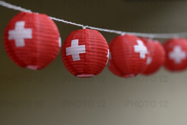 Lantern necklace with Swiss cross, for the bank holidays on 1 August, Switzerland