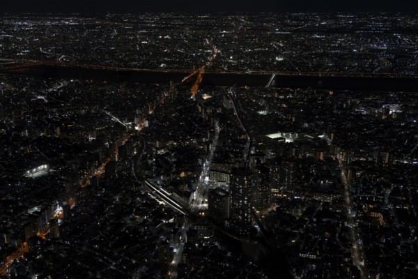Tokyo skyline at night, from the Skytree Observation Deck, Sumida, Tokyo Prefecture, Tokyo, Japan