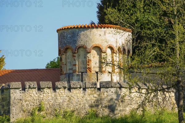 Lichtenstein Castle, fairytale castle of Württemberg, romantic fairytale castle on the eaves of the Swabian Alb, historicism, architecture, new building 1840-1842, according to plans by architect Carl Alexander Heideloff, 19th century, Honau, municipality of Lichtenstein, Baden-Württemberg, Germany