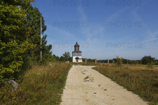 Sternenberg tower, observation tower formerly used for military purposes, observation tower on the former Böttingen military training area, Swabian Alb biosphere reserve, Baden-Württemberg, Germany