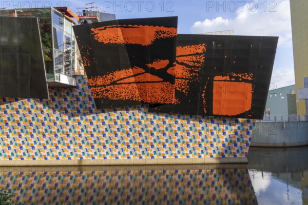 The Groninger Museum, art museum in various buildings in Groningen, between the central station and city centre on a canal island, Netherlands