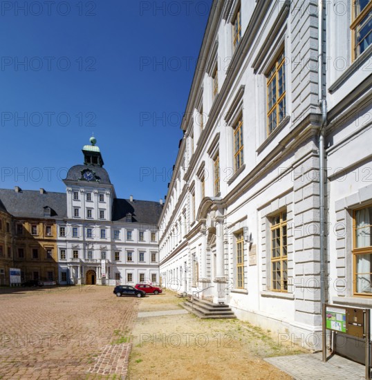 Court of Honour, Weißenfels baroque castle Neu-Augustusburg, baroque building, museum, Weißenfels, Saxony-Anhalt, Germany