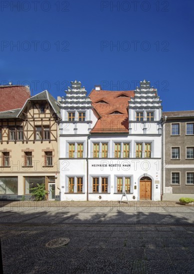 The composer Heinrich Schütz lived in the Heinrich Schütz House in Weißenfels from 1651 until shortly in front of his death in 1670/71, museum, home of the musician, Weißenfels, Saxony-Anhalt, Germany