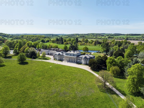 Shugborough Estate from a drone, Great Haywood, Staffordshire, England, United Kingdom