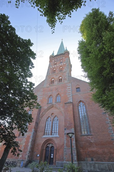 Gothic St Peter's Church, View upwards, Brick church, Brick building, Brick Gothic, St Peter's Church, Old Town, Lübeck, Schleswig-Holstein, Germany