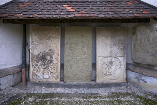 Memorial plaque, epitaph, parish church of St Peter and Paul, Protestant town church, Blaubeuren, Baden-Württemberg, Germany