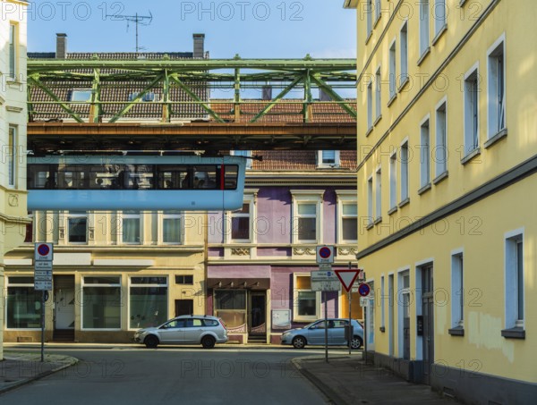 The Wuppertal suspension railway near the Sonnborn stop, Wuppertal, Germany, digitally reworked