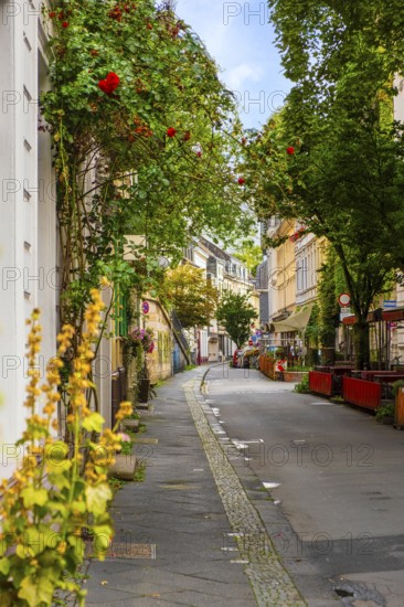 Luisenstraße in the Luisenviertel, nightlife district in the old town of Wuppertal, Germany, digitally reworked