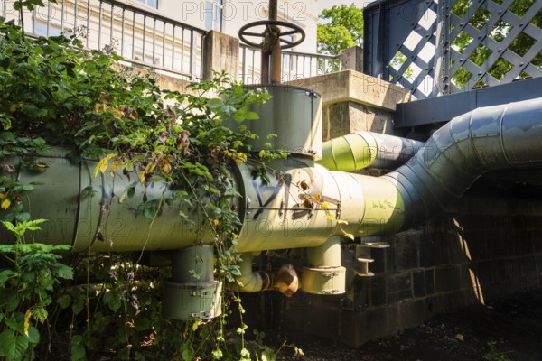 District heating pipeline on the Wupper in Wuppertal, Germany