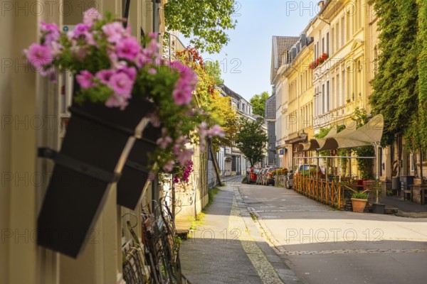 Luisenstraße in the Luisenviertel, nightlife district in the old town of Wuppertal, Germany, digitally reworked