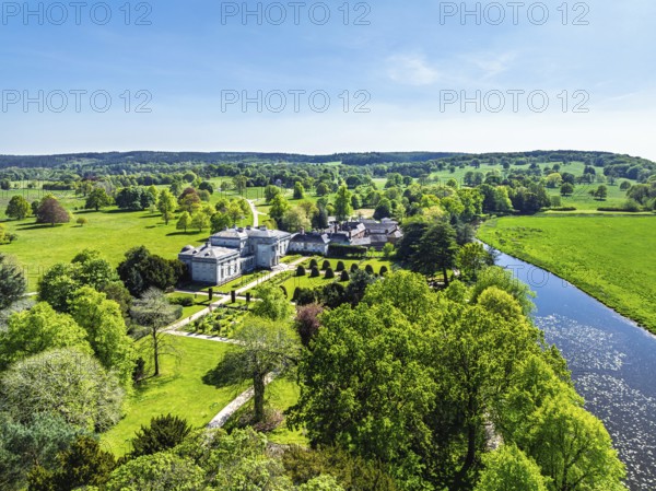 Shugborough Estate from a drone, Great Haywood, Staffordshire, England, United Kingdom