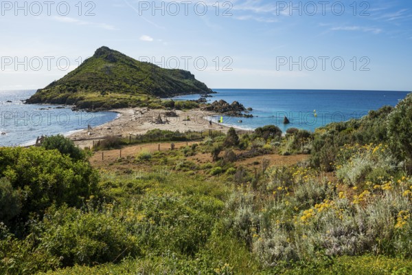 Wild beach, Sentier du littoral, Plage Ranc, Cap Taillat, Saint Tropez, Var, French Riviera, Provence-Alpes-Cote d'Azur, Cote d Azur, France