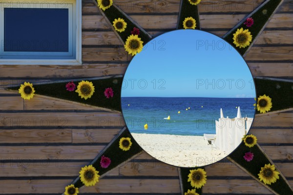 Beach bar Tahiti, Plage de Tahiti, Saint Tropez, Var, French Riviera, Provence-Alpes-Cote d'Azur, Cote d Azur, France