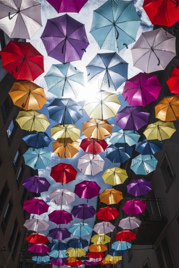 Coloured umbrellas, Interlaken, Bern, Switzerland