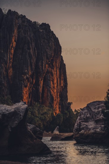 Special light atmosphere in the outback at Windjana Gorge National Park in Australia