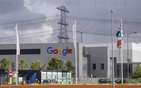 The Google Datacenter, data centre in Eemshaven, on over 44 hectares, is being expanded, powered by electricity from renewable energies, wind power, Eemshaven, Netherlands