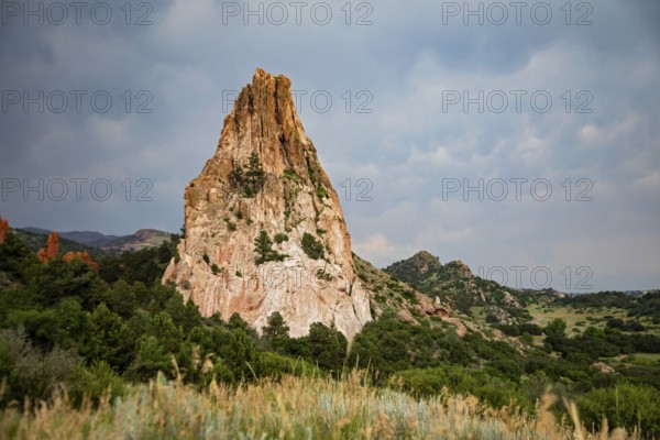 Colorado Springs, Colorado - The Garden of the Gods, a city park with spectacular rock formations at the base of the Rocky Mountains