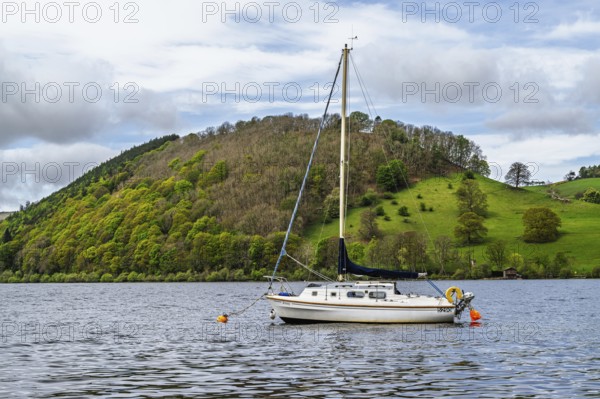 Boats on Ullswater Lake, Pooley Bridge, Lake District National Park, Cumbria, England, United Kingdom