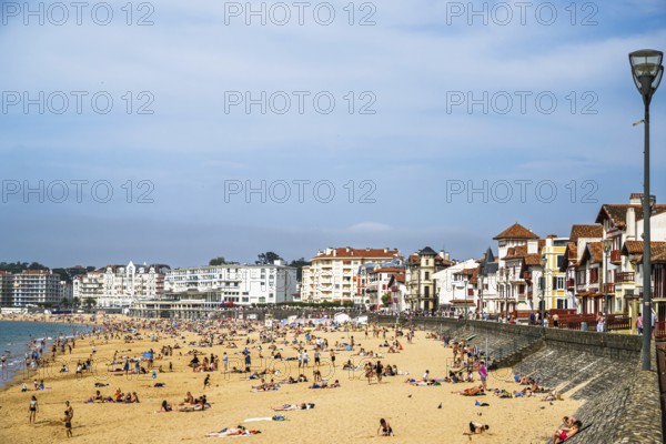 Beach and seaside in Saint-Jean-de-Luz, Nouvelle-Aquitaine, Pyrenees-Atlantiques, France