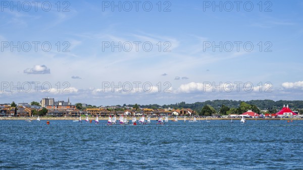 Boats on seaside in Poole, Dorset, England, United Kingdom