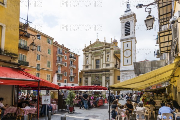 Square in the old town centre, Nice, Alpes Maritimes, Provence Alpes Cote d'Azur, French Riviera, South of France, France
