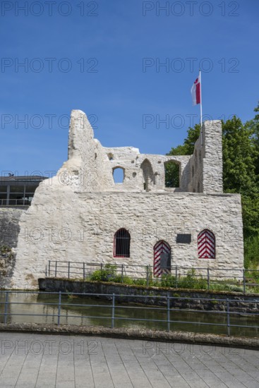 Castle ruins, Lippe spring, Bad Lippspringe, climatic health resort, North Rhine-Westphalia, Germany