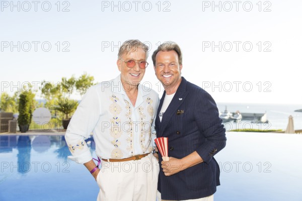 Thomas Rath with his partner Sandro Rath at the Remus Lifestyle Night on the roof terrace of the Pure Salt Hotel in El Toro, Magaluf, Majorca, Spain on 31/07/2025