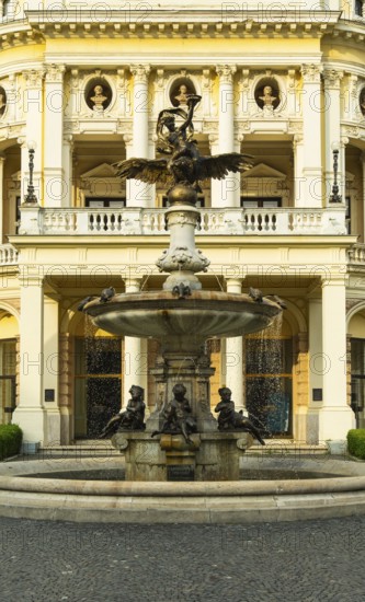 The Slovak National Theatre and the Ganymede Fountain on Hviezdoslav Square in Bratislava, Slovakia