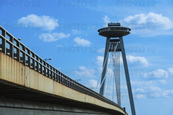UFO Tower on the Bridge of Slovakian Resistance in Bratislava, Slovakia