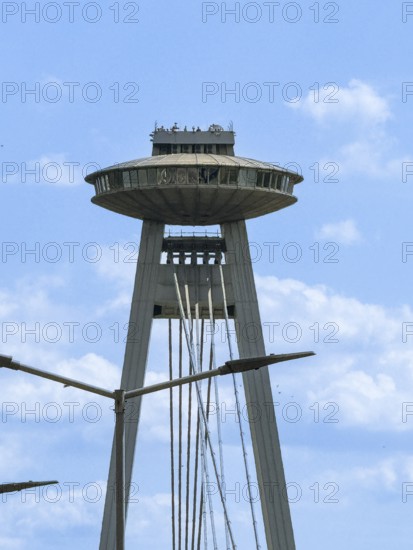 UFO Tower on the Bridge of Slovakian Resistance in Bratislava, Slovakia