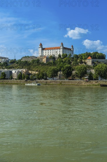 View of Bratislava Castle from the other bank of the Danube, Slovakia