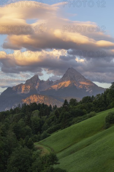 Gigantic sunrise near Maria Gern with a view of the Watzmann