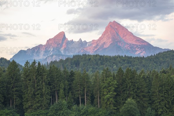 Morning alpenglow with a view of the Watzmann