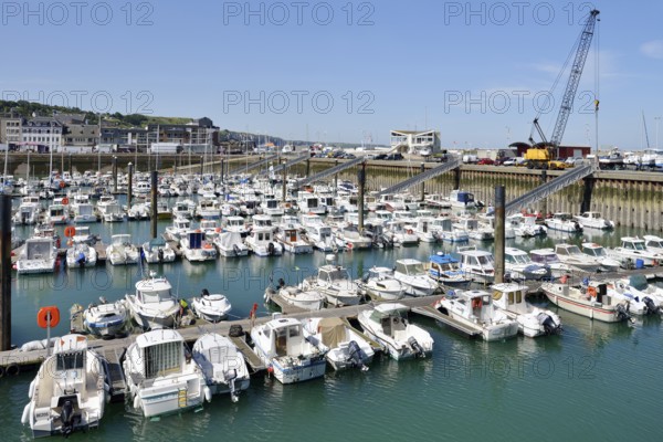 Boats in the harbour, Fecamp, Seine-Maritime, Normandy, France
