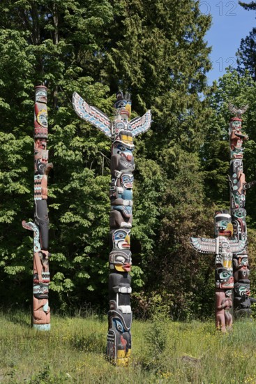Totem Pole, Kakaso'Las Totem Pole, Stanley Park, Vancouver, British Columbia, Canada