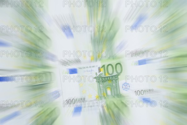 100 euro banknotes, 100 Euro, zoom effect