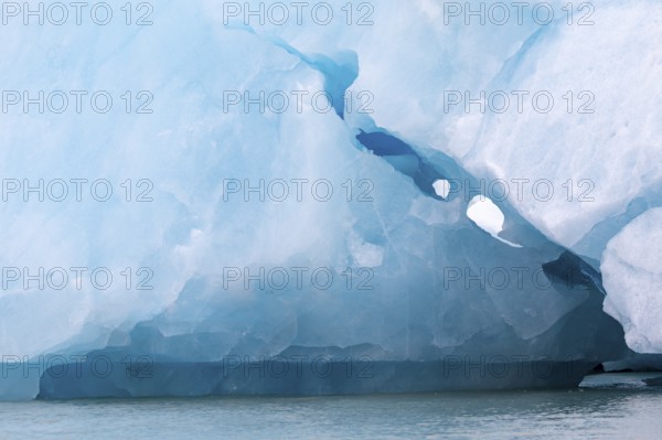 Iceberg, blue glacier ice, Konowbreen, Scandinavia, Svalbard