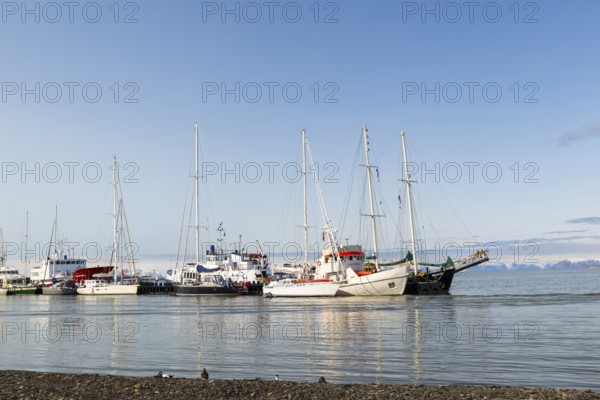Longyarbyen harbour, sailing ships, Spitsbergen, Svalbard