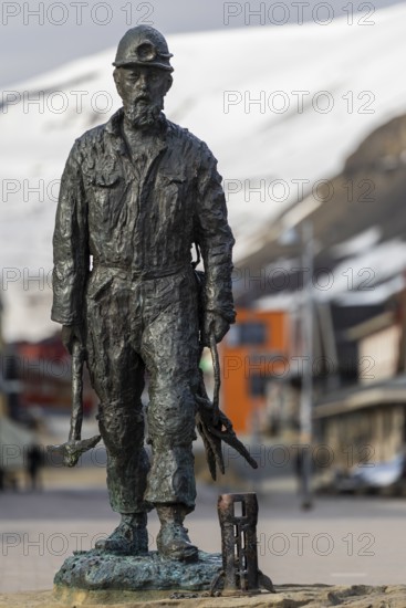 Miner, Statue, Longyearbyen, Spitsbergen, Svalbard