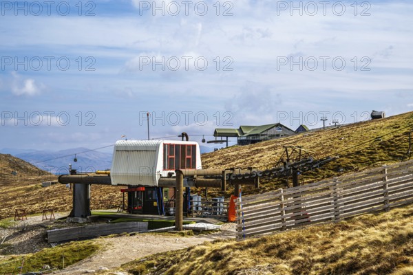 View of Nevis Range Mountains, Grampian Mountains, Fort William, Highland, Lochaber, Scotland, UK