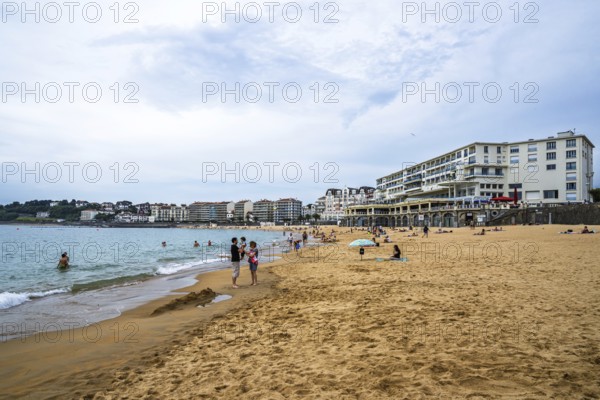 Beach and seaside in Saint-Jean-de-Luz, Nouvelle-Aquitaine, Pyrenees-Atlantiques, France