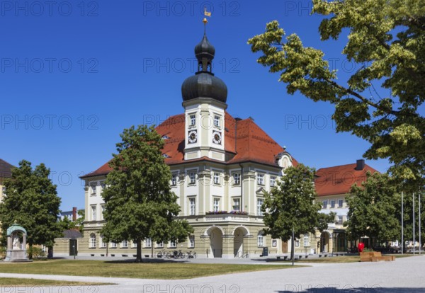 Town hall at Kapellplatz, place of pilgrimage, Altötting, Upper Bavaria, Bavaria, Germany